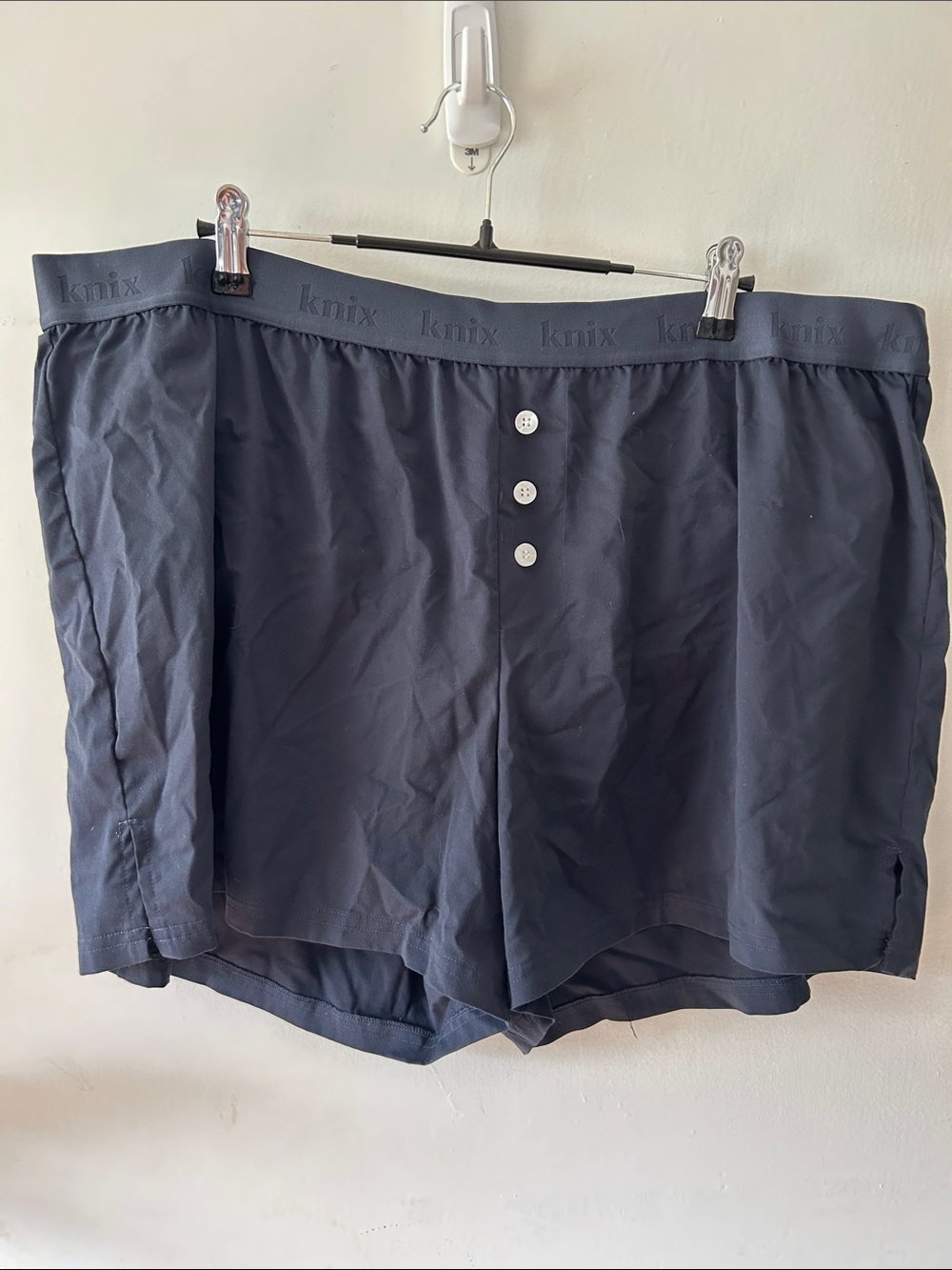 knix womens Dark Navy Button-Front sleep Shorts